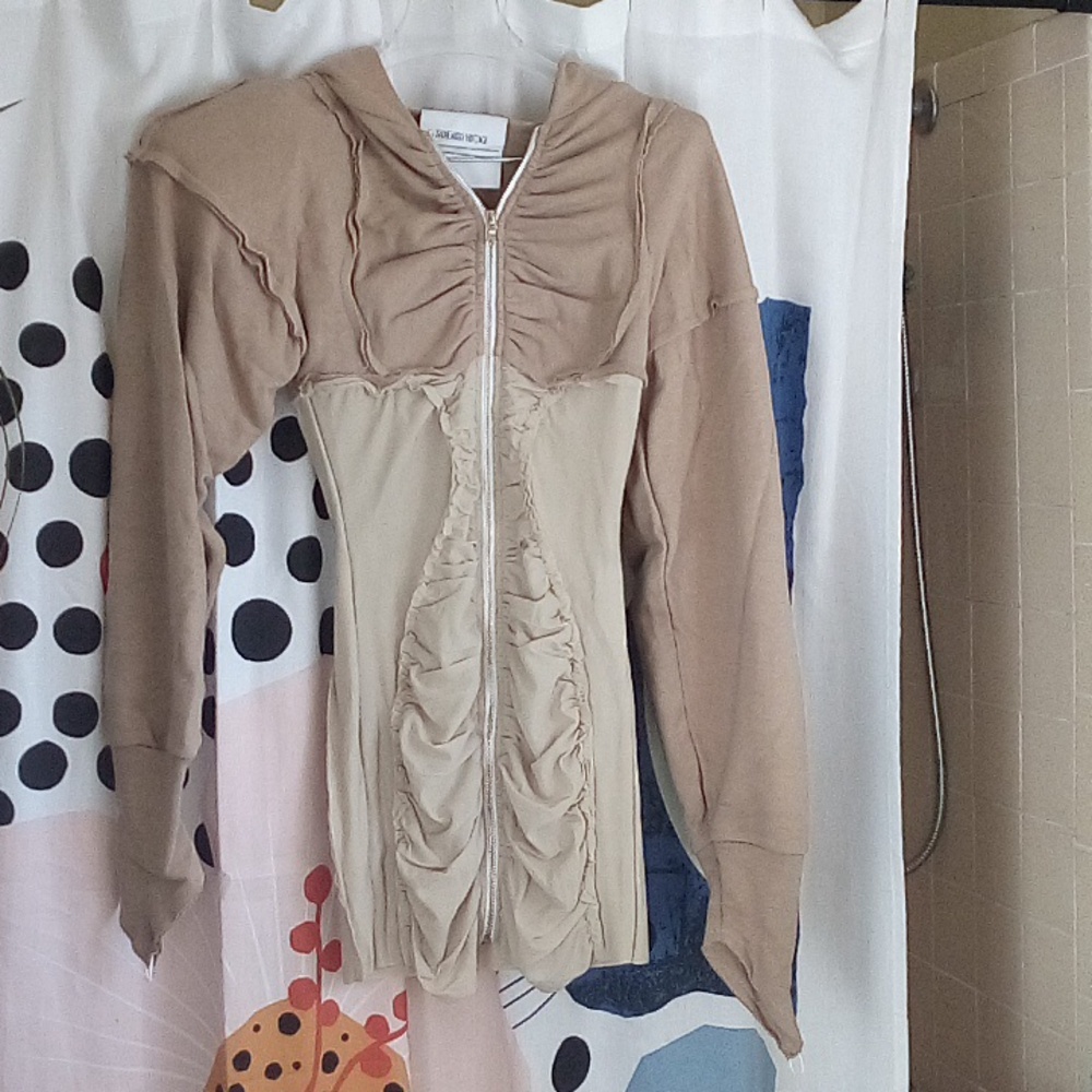 Sami Miro Vintage Open Seam Zip Hoodie Dress, NWT, Size Medium - Picture 3 of 5